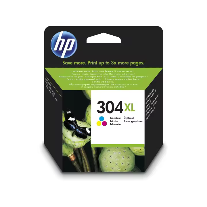 HP 304XL N9K07AE , Tricolor, Cartucho de Tinta de Alta Capacidad Original - 1