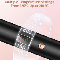 Cepillo De Pelo Calentado 3 En 1 Iónico Tinsol Rizador Y Liso Profesional Anti-derretimiento Con Temperatura Máxima De 210 °C Dual Voltage Rotativo 360° - details 5