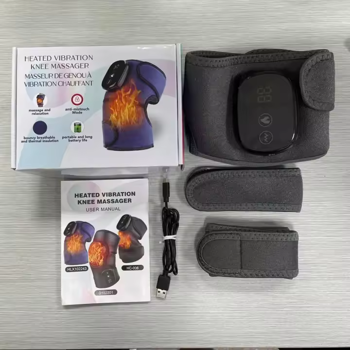 Rodillera eléctrica con calefacción para masaje de rodillas, instrumento de terapia de masaje por vibración, almohadilla para hombros con calefacción de ajenjo, rodillera para piernas frías y viejas - 1