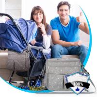 Bolsa de almacenamiento universal para cochecito de 14,6x12,2x7,5 pulgadas, Bolsa Grande impermeable para pañales de Bebe, 4 maneras de LeVar La mopila (GRIS) - details 2