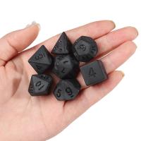 Juego De Dados Negros Mate 7pcs D4 D6 D8 D10 D% D12 D20 Para Juegos De Mesa Y Fiestas Digital Poliedros - details 1