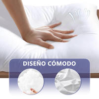 EasySpeed Almohada Microfibra 70 cm 80 cm 90 cm Fibra Sintética Esponjosa Esterilizada, Relleno Firmeza Media, Adaptable, Transpirable, Lavable a Mano o Máquina, No se deforma, Color Blanco - details 2
