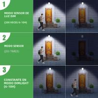 Lámpara Solar LED Para Jardín Exterior Con Sensor De Movimiento Y 3 Modos Impermeable Para Camping Instalación En Valla Calle Paisaje - details 3