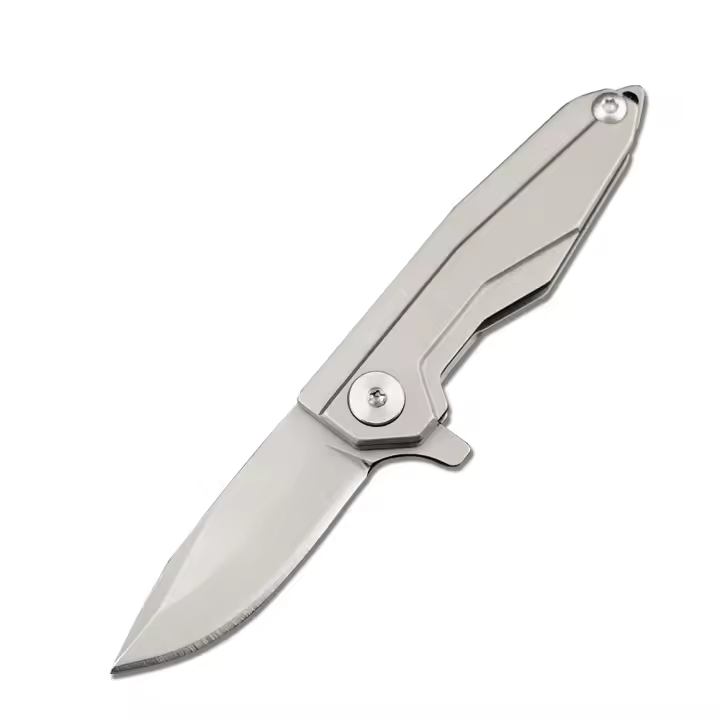 Cuchillo De Bolsillo Miniatura Plegable Con Hoja De Acero D2 Y Mango De Acero Inoxidable Multifuncional Para Rescate Al Aire Libre Ligero Y Portátil - 1