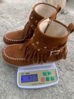 Botas De Mujer Retro Sólidas Con Flecos Y Cierre De Cremallera Botines Planos De Tacón Bajo Para Otoño Y Primavera - details 5