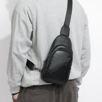 Bolsa De Pecho Para Hombre 100% Cuero Genuino Bolsa De Hombro Mensajero Casual Bandolera Estilo Fashion Bolsa De Mano Pura - details 5