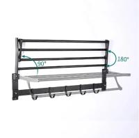 STARTELECTRIC - Toallero, Toalleros de Baño, Sin Taladro, Adhesivo para Baño, con 5 Ganchos, Toallero de Pared para Colgar en la Pared, 60cm Toallero Plegable de 90° Montado, para Baño y Cocina, Negro - MARCA ALLPERCOM - details 4