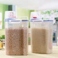 Cubo de arroz sellado para conservación de alimentos, caja de almacenamiento de harina, contenedor de almacenamiento de cocina para el hogar, granos misceláneos para gatos y mascotas - details 3