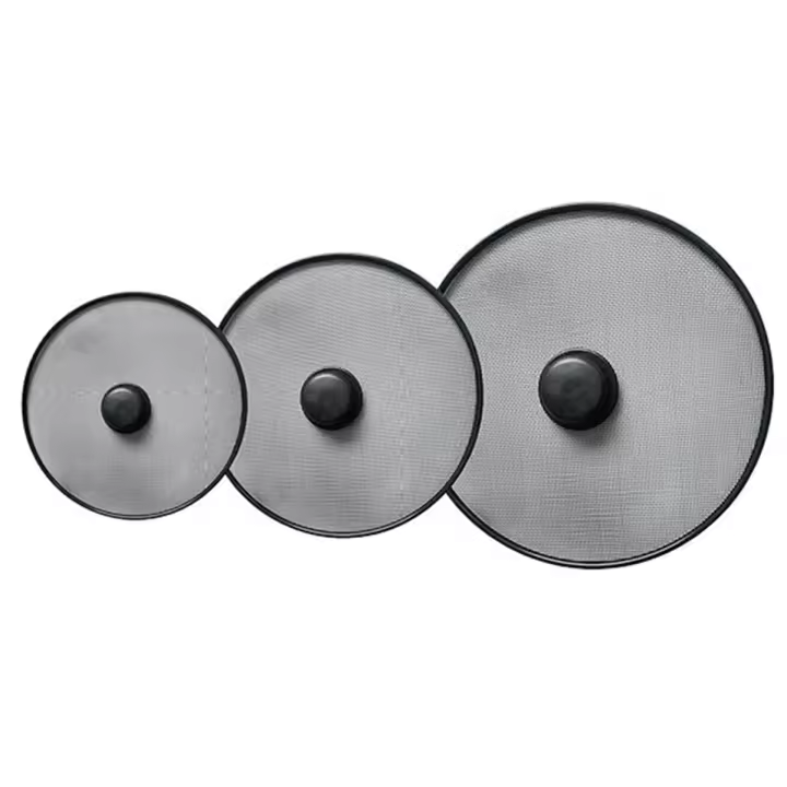 Guardabarros de Cocina 3Pcs Pantalla Antigoteo para Olla a Frire Guarda de Grasa Pantalla de Goteo Malla a Prueba de Aceite Tapa de Olla Material Metal Unisex - 1