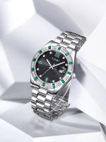 TOMI 4PCS Reloj De Negocios Para Hombre Lujo Con Caja De Regalo Caja De Diamante Calendar Correa De Acero Inoxidable Reloj De Cuarzo - details 6