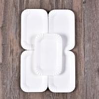 100Pcs Bandeja Rectangular Para Pastel De Papel Blanco Utensilios De Cena Desechables Tamaño 16*10.5 Cm Material Plástico - details 2