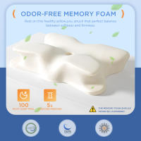 Almohada De Espuma De Memoria Ortopédica 1PC Forma De Mariposa Protección Del Cuello Suave Almohada De Cuidado De Salud Para Adultos - details 5