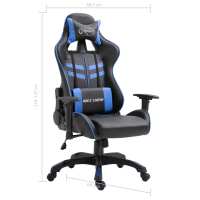vidaXL Silla de gaming de cuero sintético azul - details 7