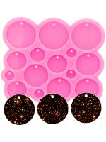 Molde De Silicona Para Llaveros Y Joyería Mini Redondo Brillante Para DIY Many Circles Tiny Resin Mold Herramienta De Artesanía - details 1