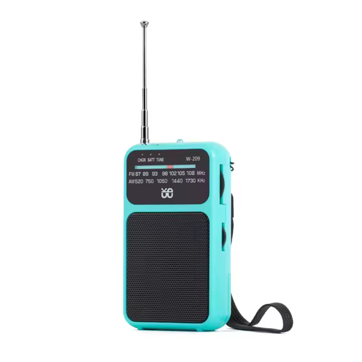 J-555 Am/FM Radio Portatil Pequeña Recargable, Carga USB-C, Radios Pequeña Pilas, con Toma de Auriculares, Transistor Radio de Bolsillo con Clip y cordón para Correr, Acampar. (Azul) - 1