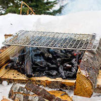 Malla De Asado En Acero Inoxidable Para Camping Grillete Cuadrado Redondo Herramienta De Barbecue Resistentes Al Calor Fáciles De Limpia Para Actividades Al Aire Libre Viajes Picnics BBQ - details 1