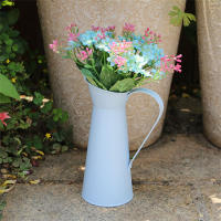 Vaso De Flores Vintage Chic Beige 20cm Jarrón De Metal En Forma De Taza De Café Decoración Para El Hogar Jarrón De Tinata - details 0