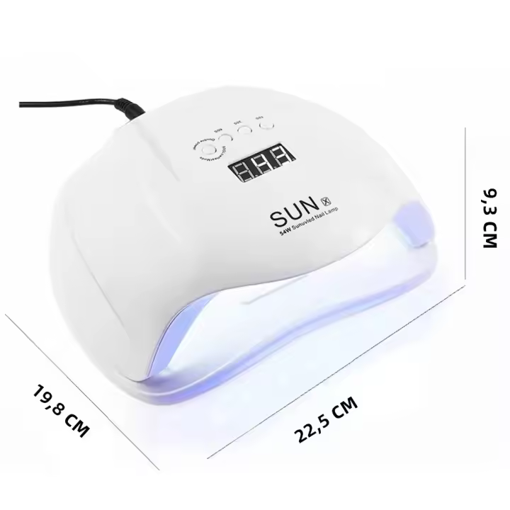 YIKOOLIN Lámpara LED UV Para Uñas 54W Con 36 Lámparas Secado Rápido Para Pintura De Uñas Y Gel Con 4 Opciones De Tiempo Para Arte De Uñas DIY - 1