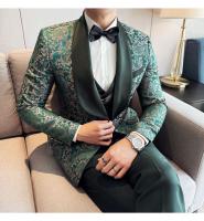 Traje De Tres Piezas Para Hombre Estilo Británico Primavera 2025 Traje De Negocios Casual Chaqueta Pantalón Alta Densidad Jacquard Vestido De Boda - details 11