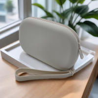 Bolsa De Cosméticos De Silicona Oval Grande Capacidad Multifuncional Monedero Estuche De Almacenamiento De Color Sólido Para Pequeños Artículos - details 3