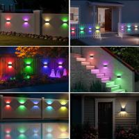 Solar Wall Sconce 3000K Luz Blanca Cálida Para Exterior Ángulo De Choque Superior E Inferior Luz Solar Para Jardín Porche Camino Garage - details 26