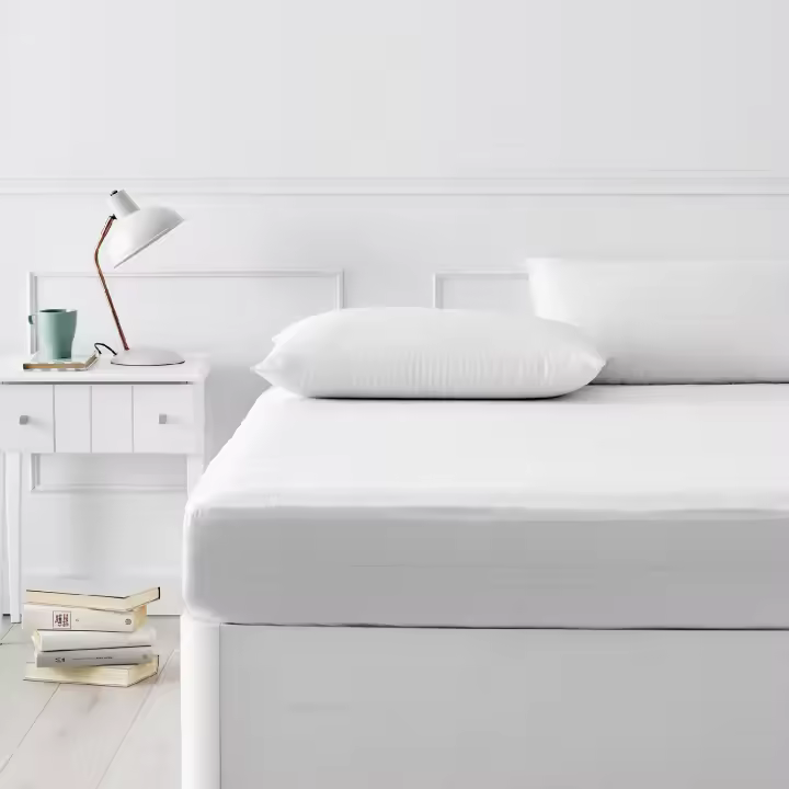 PIKOLIN HOME - Protector de colchón de punto antiácaros, hipoalergénico y transpirable, con faldón elástico y cobertura de 5 caras. Apto para colchones hasta 32 cm - 1