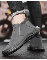 Botas De Hombre Casual Transpirables Zapatillas Versátiles Alta Confort Para Oficina Botas De Tobillo Slip-on Material PU Y PVC - details 3