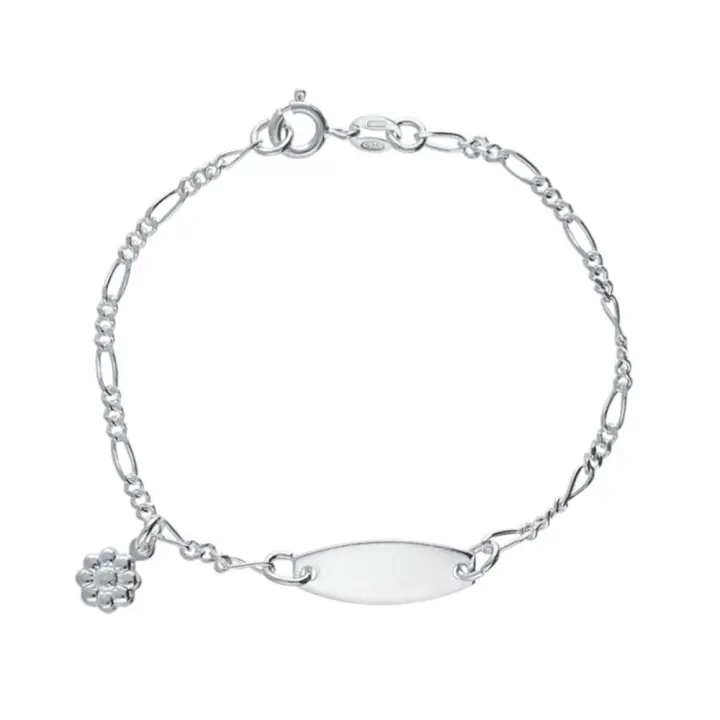 Pulsera Esclava Infantil Flor Plata De Ley 925 ML Reina Joyeros - 1