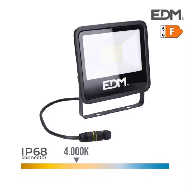 Edm Foco Proyector Led 50w 4000lm 4000k Luz Dia Black Series - Alta Potencia - 1
