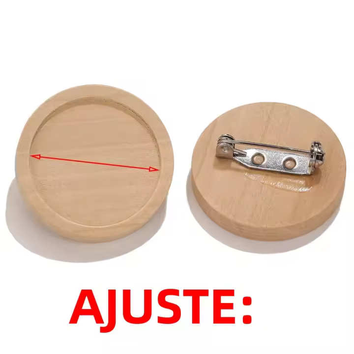 10pcs Base De Broche De Madera Para Resina 20/25/30/40mm Encaje Redondo Para La Creación De Joyas Broches Pin Con Fondo Plano - 1