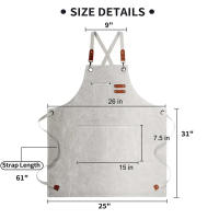 Delantal De Lona Para Cocina Resistente Al Aceite Con Bolsillos Para Herramientas Para Hombres Y Mujeres Adultos Estilo De Café - details 2