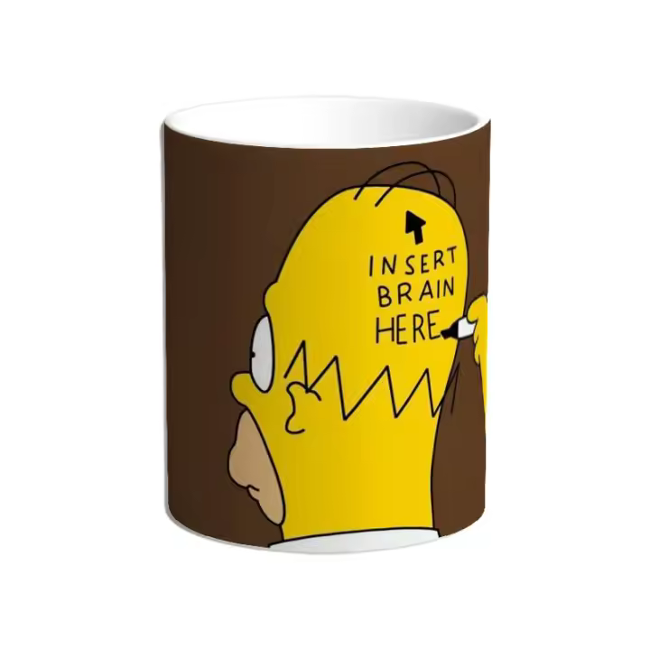 Taza Los Simpson. Homer. Bart. Lisa. Marge. Maggie. Abraham. Taberna de Moe. Barney. Lenny. Carl. Milhouse. Nelson - 1