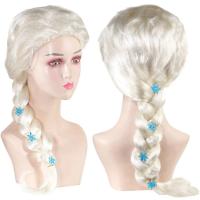Pelucas De Cosplay Para Niñas Princesa Elsa Disfraz De Reina De Hielo Para Vestir Fiesta De Halloween Carnaval Purim Disfraz De Cabello Elsa - details 0