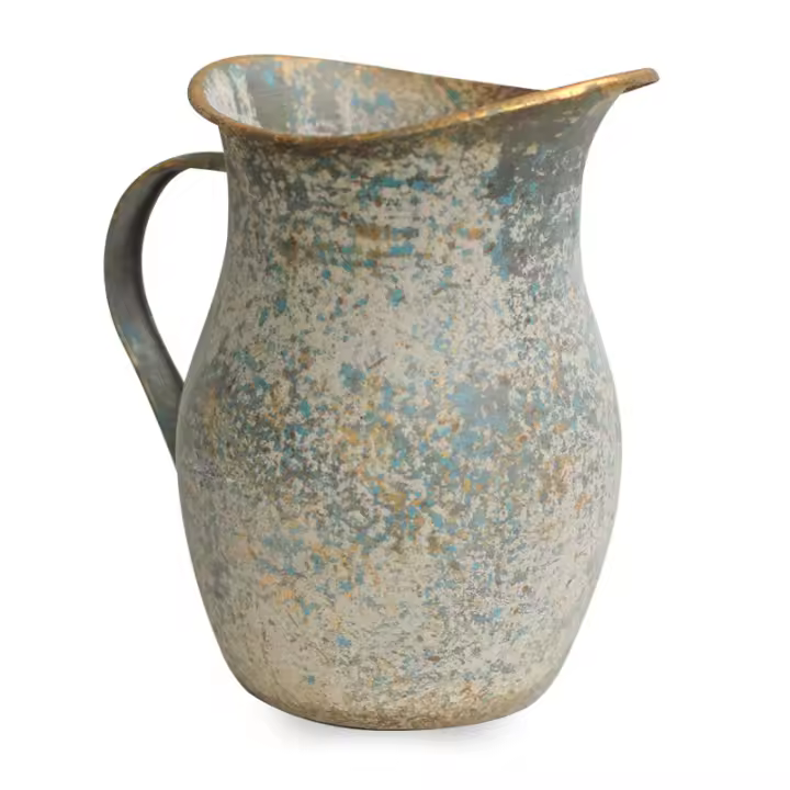 Vaso De Flores Estilo Francés Rústico Shabby Chic Galvanizado Vintage Decorativo Para Casa Y Jardín Metal Vintage - 1