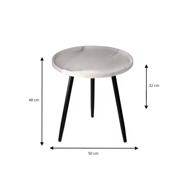 LUTODY - Mesa centro auxiliar de madera maciza MDF con 2 niveles estilo nórdico para dormitorio, salón, habitación y recibidor - 1