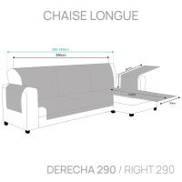 Vipalia - Protector Cubre Sofá Funda de Sofa Chaise Longue Extra 290 Adaptable modelo Brisa Liso - details 10