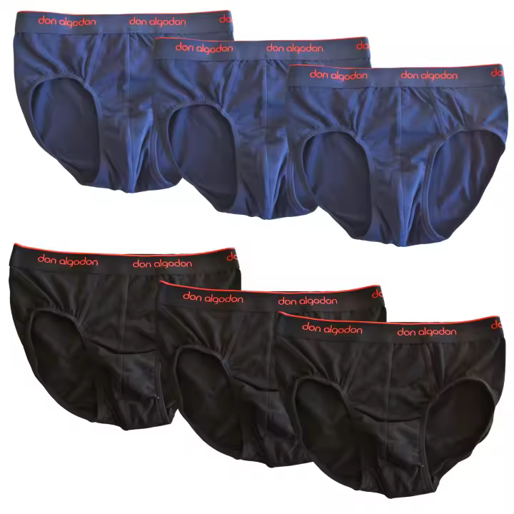 DON ALGODÓN | Pack 6 Slips para Niño | 93% Algodón | Suavidad y Comodidad Garantizada | Transpirables | 2 Colores: Marino y Negro - 1