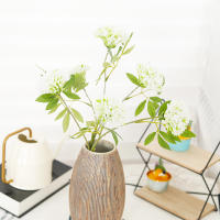 Rama De Flores Artificiales En Forma De Césped Con 3 Cabezas Decoración Para Hogar Y Bodas Hojas De Planta Falsa Para Vaso Y Jardín Accesorios De Fiesta DIY - details 5