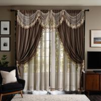 Conjunto De 2 Piezas Cortina Vintage Bordada En Color Marrón HD Para Decoración De Hogar Estilo Clásico Para Sala De Estar Y Dormitorio - details 5