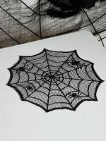 Mantelos Redondos De Halloween Con Diseño De Red De Araña Negra Para Decoración De Fiesta Y Hogar Estilo Gótico Centros De Mesa - details 4