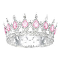 Diademas Redondas De Cristal Fashion Para Princesa Y Reina Accesorios De Cabello Para Boda Tamaño M Para Adultos - details 7