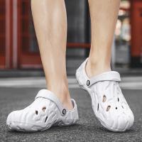 Sandalias De Verano Para Hombres Talla Grande 48/49 Zapatillas Casuales De Lujo Comodidad Hogar Suaves Clogs De EVA Color Negro Blanco Gris - details 27