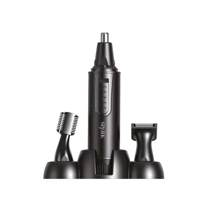 SPARK- RECORTADOR DE NARIZ 3 EN 1. HOJAS DE ACERO INOXIDABLE. CARGA USB-C. DISEÑO ROTATORIO 360º. - 1