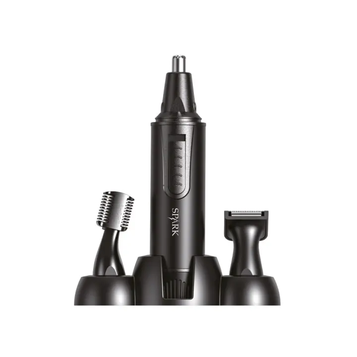 SPARK- RECORTADOR DE NARIZ 3 EN 1. HOJAS DE ACERO INOXIDABLE. CARGA USB-C. DISEÑO ROTATORIO 360º. - 1