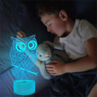Lámpara De Noche USB Creativa En Forma De Animal Buho 3D Para Dormitorio Juguete De Pájaro Lindo Luz Atmosfera De Mesa Extraña Regalo - details 3