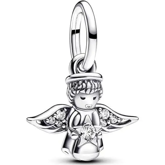 Pandora Charm Ángel Brillante con Microincrustaciones de Plata y Grabado - 1