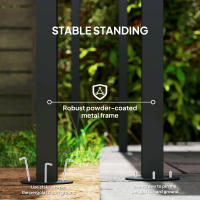Outsunny Pérgola de Pared 2,4x2,4 m Cenador de Jardín con Techo Inclinado Protección UV 30+ Impermeable y Marco de Metal para Patio Terraza Balcón - details 4