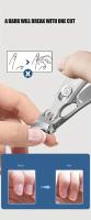 Tijeras De Uñas Grandes Anti-Salpicaduras Para Uñas Gruesas Y Toenails Corte Preciso Con Catcher Herramienta De Manicura Y Pedicura De Acero Inoxidable - details 2
