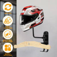 Soporte De Casco De Motocicleta Con Rotación De 180° Soporte De Pared De Aleación De Aluminio Ahorrador De Espacio Soporte Para Cascos De Bicicleta - details 0