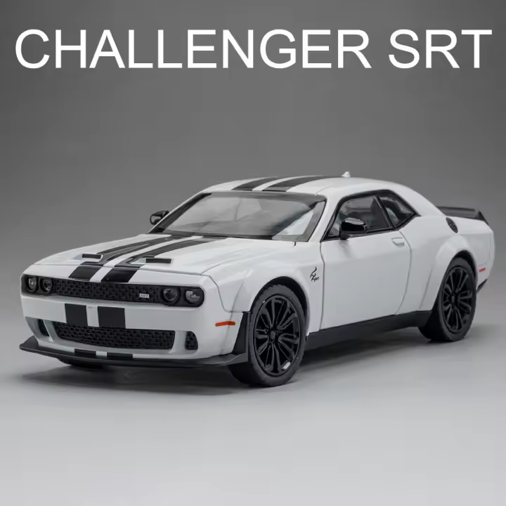 Coche De Juguete a Escala 1:22 Challenger SRT Hellcat Demon Eyes Con Luz Y Sonido Carro De Accionamiento Por Retroceso Aleación De Metal Para Niños - 1